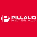 logo Pillaud Materiaux carré - fond rouge